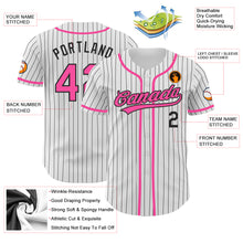 Charger l'image dans la galerie, Custom White Black Pinstripe Pink Authentic Baseball Jersey