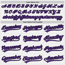 Загрузить изображение в средство просмотра галереи, Custom White Black Pinstripe Purple Authentic Baseball Jersey