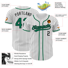 Charger l'image dans la galerie, Custom White Black Pinstripe Kelly Green Authentic Baseball Jersey