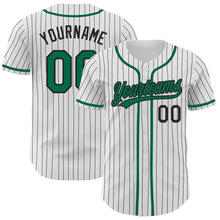 Charger l'image dans la galerie, Custom White Black Pinstripe Kelly Green Authentic Baseball Jersey