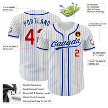 Charger l'image dans la galerie, Custom White Royal Pinstripe Red Authentic Baseball Jersey