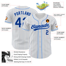 Charger l'image dans la galerie, Custom White Royal Pinstripe Royal-Light Blue Authentic Baseball Jersey