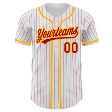 Charger l'image dans la galerie, Custom White Red Pinstripe Red-Light Blue Authentic Baseball Jersey