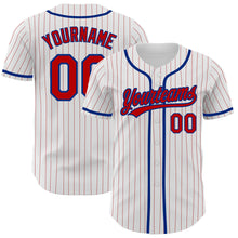 Charger l'image dans la galerie, Custom White Red Pinstripe Red-Royal Authentic Baseball Jersey