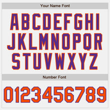 Charger l'image dans la galerie, Custom White Purple Pinstripe Orange Authentic Baseball Jersey