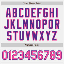 Charger l'image dans la galerie, Custom White Purple Pinstripe Pink Authentic Baseball Jersey