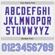 Charger l'image dans la galerie, Custom White Purple Pinstripe Light Blue Authentic Baseball Jersey