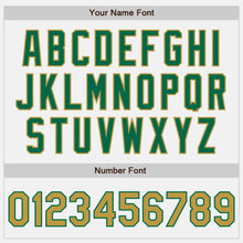 Загрузить изображение в средство просмотра галереи, Custom White Kelly Green Pinstripe Old Gold Authentic Baseball Jersey