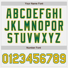 Charger l'image dans la galerie, Custom White Kelly Green Pinstripe Gold Authentic Baseball Jersey