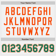 Charger l'image dans la galerie, Custom White Kelly Green Pinstripe Kelly Green-Orange Authentic Baseball Jersey