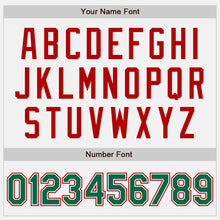 Charger l'image dans la galerie, Custom White Kelly Green Pinstripe Kelly Green-Red Authentic Baseball Jersey