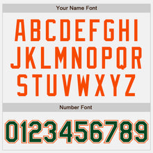 Charger l'image dans la galerie, Custom White Green Pinstripe Green-Orange Authentic Baseball Jersey