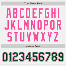 Charger l'image dans la galerie, Custom White Green Pinstripe Green-Pink Authentic Baseball Jersey