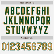 Charger l'image dans la galerie, Custom White Green Pinstripe Old Gold Authentic Baseball Jersey