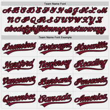 Load image into Gallery viewer, Custom White Crimson Pinstripe Crimson-Black Authentic Baseball Jersey
