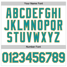 Загрузить изображение в средство просмотра галереи, Custom White Teal-Old Gold Authentic Baseball Jersey