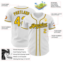 Загрузить изображение в средство просмотра галереи, Custom White Yellow-Black Authentic Baseball Jersey