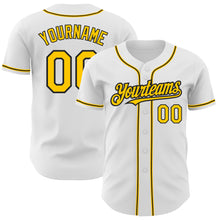 Загрузить изображение в средство просмотра галереи, Custom White Yellow-Black Authentic Baseball Jersey