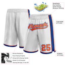 Загрузить изображение в средство просмотра галереи, Custom White Orange-Royal Authentic Basketball Shorts