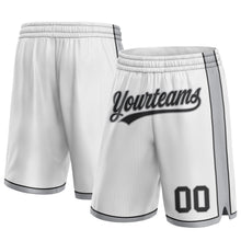 Загрузить изображение в средство просмотра галереи, Custom White Black-Gray Authentic Basketball Shorts