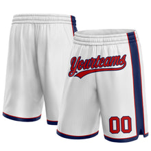 Загрузить изображение в средство просмотра галереи, Custom White Red-Navy Authentic Basketball Shorts