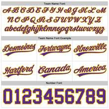 Laden Sie das Bild in den Galerie-Viewer, Custom White Purple-Gold Authentic Basketball Shorts