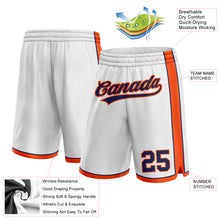 Load image into Gallery viewer, Custom White Navy-Orange Authentic Basketball Shorts