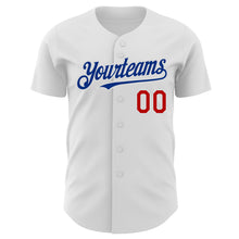 Загрузить изображение в средство просмотра галереи, Custom White Red-Royal Authentic Baseball Jersey