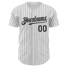 Загрузить изображение в средство просмотра галереи, Custom White Black Pinstripe Gray Authentic Baseball Jersey