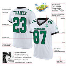 Загрузить изображение в средство просмотра галереи, Custom White Kelly Green-Black Mesh Authentic Football Jersey
