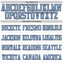 Load image into Gallery viewer, Custom White Light Blue-Black Mesh Authentic Football Jersey