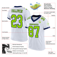 Загрузить изображение в средство просмотра галереи, Custom White Neon Green-Navy Mesh Authentic Football Jersey