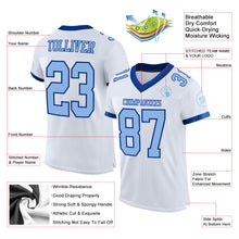 Загрузить изображение в средство просмотра галереи, Custom White Light Blue-Royal Mesh Authentic Football Jersey