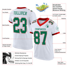 Загрузить изображение в средство просмотра галереи, Custom White Kelly Green-Red Mesh Authentic Football Jersey