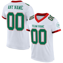 Загрузить изображение в средство просмотра галереи, Custom White Kelly Green-Red Mesh Authentic Football Jersey