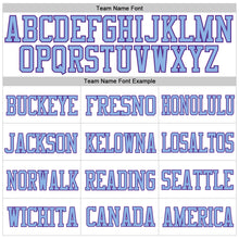 Load image into Gallery viewer, Custom White Light Blue-Purple Mesh Authentic Football Jersey