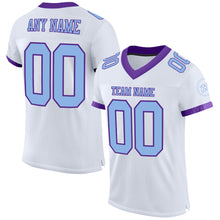 Load image into Gallery viewer, Custom White Light Blue-Purple Mesh Authentic Football Jersey
