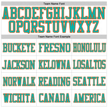 Load image into Gallery viewer, Custom White Aqua-Orange Mesh Authentic Football Jersey