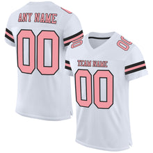 Load image into Gallery viewer, Custom White Medium Pink-Black Mesh Authentic Football Jersey