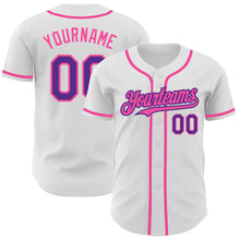 Загрузить изображение в средство просмотра галереи, Custom White Purple-Pink Authentic Baseball Jersey