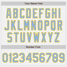 Charger l'image dans la galerie, Custom White Light Blue-Yellow Authentic Baseball Jersey