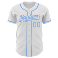 Загрузить изображение в средство просмотра галереи, Custom White Light Blue Authentic Baseball Jersey
