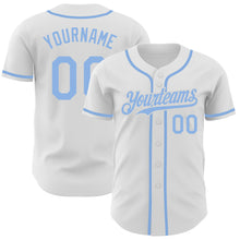 Загрузить изображение в средство просмотра галереи, Custom White Light Blue Authentic Baseball Jersey