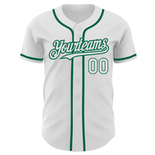 Laden Sie das Bild in den Galerie-Viewer, Custom White Kelly Green Authentic Baseball Jersey