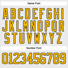 Загрузить изображение в средство просмотра галереи, Custom White Gold-Black Hockey Lace Neck Jersey