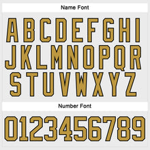 Загрузить изображение в средство просмотра галереи, Custom White Old Gold-Black Hockey Lace Neck Jersey