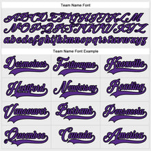 Загрузить изображение в средство просмотра галереи, Custom White Purple-Black Hockey Lace Neck Jersey