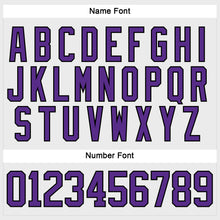 Загрузить изображение в средство просмотра галереи, Custom White Purple-Black Hockey Lace Neck Jersey