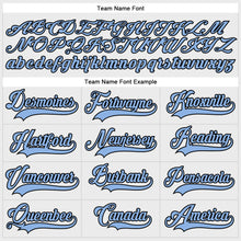 Загрузить изображение в средство просмотра галереи, Custom White Light Blue-Black Hockey Lace Neck Jersey