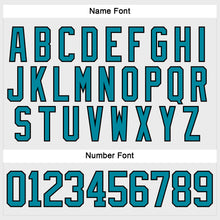 Загрузить изображение в средство просмотра галереи, Custom White Teal-Black Hockey Lace Neck Jersey